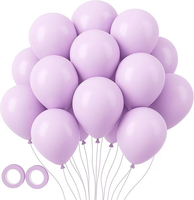 105pcs Pastel Purple Balloons 12inch Party Latex Balloons for Boys Girls Birthday Baby Shower Gender Reveal Wedding Sunflower Party Decorations