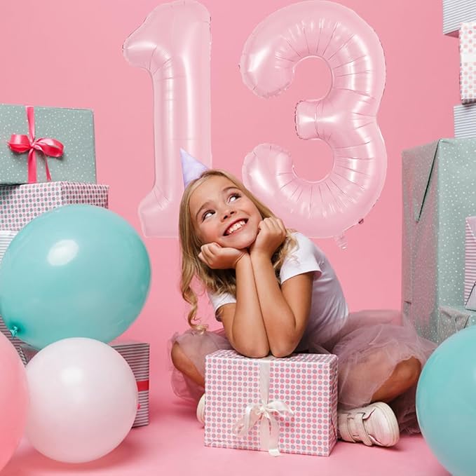 TONIFUL 40 Inch Pastel Pink Number 3 Balloon Balloon Big Pink Digital 3 Balloon for Girl's Birthday Party Wedding Bridal Shower Engagement Anniversary Photo Shoot Supplies