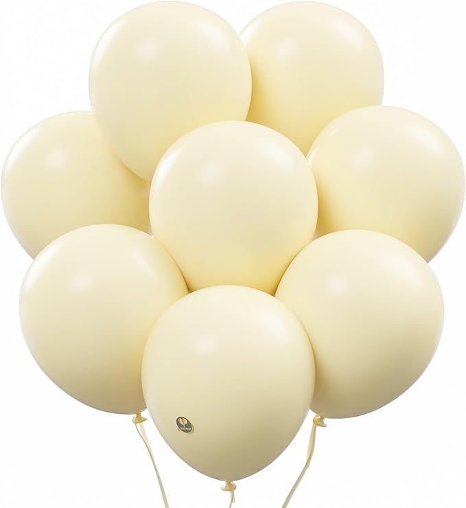 AFTERLOON® Biodegradable Balloons 50 pcs Ivory Cream 10 Inch, Matte Color Thickened Extra Strong Latex Helium Float, for Baby Shower Gender Reveal Garland Arch Wedding Kids Birthday Party Decorations