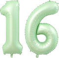 40 Inch Number 16 Balloons, Olive Green Giant Jumbo Helium Number 16 Foil Balloons for 16th 61th Birthday Party Anniversary Events Boys Girls Decorations Supplies