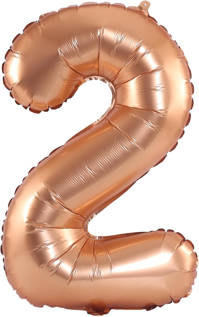 YPSelected 32 Inch Large Foil Helium Number Balloon Birthday Wedding Party 0-9 (Orange, 2)