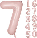 40 inch Pink Number Balloon Light Pink 7 Balloon Matte Pink Number 7 Balloon for 7th Birthday Party Decorations
