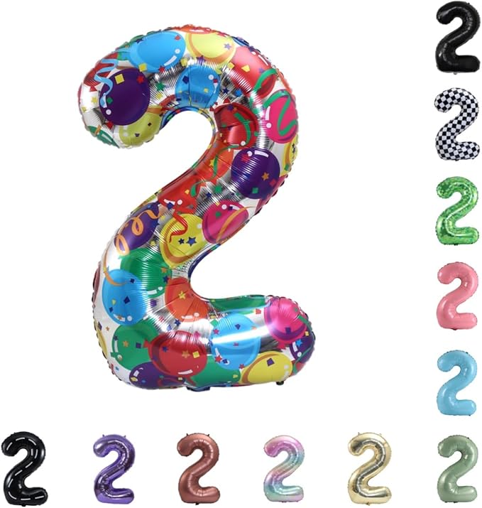 40 Inch Large Foil Helium Number Balloon Birthday Wedding Party 0-9 (Celebration, 2)