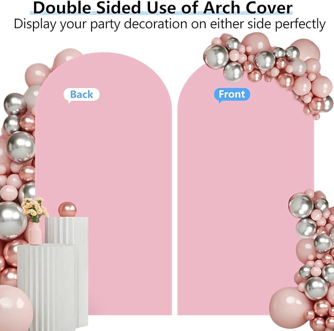HEMMOTOP Pink Arch Backdrop Cover 7.2 ft (No Arch Stand), Spandex Arch Covers Stretchy Backdrop for Balloon, Birthday Party, Party, Ceremony, Valentine's Day, Baby Shower, Banquet Arch Decoratio