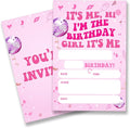 Girl Birthday Party Invitations Supplies with Envelopes Set of 20 Its Me Hi Im The Birthday Girl Its Me Party Invitations Fill in Blank, Double Sided