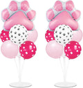 Dog Paw Party Balloons Stand Kit 2 Sets with 2 Dog Paw Print Foil Balloons Dog Themed Party Balloon Centerpiece for Tables for Girls Pet Dog Party Supplies Baby Shower Puppy Themed Decorations