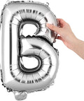 Restaurantware Balloonify 16 Inch Letter Balloon 1 Alphabet Party Balloon - Letter B Self-Sealing Silver Foil Mylar Balloon Hanging Film Decoration For Birthday Wedding Or Graduation