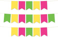 Andaz Press Hanging Pennant Banner with String, Fuchsia, Yellow, Kiwi Green, 1-Set, 24 Pennants, Approx. 12-Feet Long, Tropical Flamino Theme Birthday Supplies