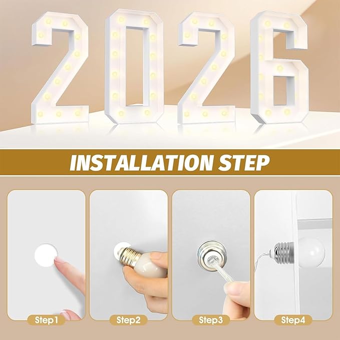 Ledido 4FT Marquee Light Up Numbers 30, Marquee Numbers 4 Feet Tall for Birthday, Anniversary,Graduation Party Decorations,Big 30th Birthday Number for Party Decor,Warm White Large Lighted Number 30