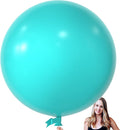 KALOR 36 Inch Giant Teal Blue Balloons, 6 Pack Large Round Teal Blue Latex Balloons for Anniversary, Birthday, Christmas, Wedding, Baby Shower Party Decorations
