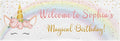 Let's Make Memories Personalized Unicorn Birthday Banner - Happy Birthday Banner for Kids - Custom Party Decorations - Indoor/Outdoor Vinyl - Any Name - Unicorn Party Decor - 8ft