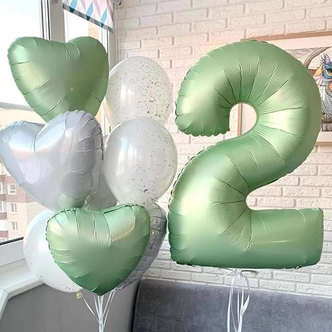 40 Inch Green Number Balloon 8 Olive Green Foil Balloon Sage Green 8 Balloons Mylar Helium Balloon for Birthday Party Decorations Girls Boys Baby Shower Wedding Anniversary Decoration (Number 8)