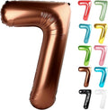 Coffee Brown Number 7 Balloon 40 Inch, 7 Balloon Number, 7th Birthday Decorations, Coffee Brown Party Supplies for Boys Girls
