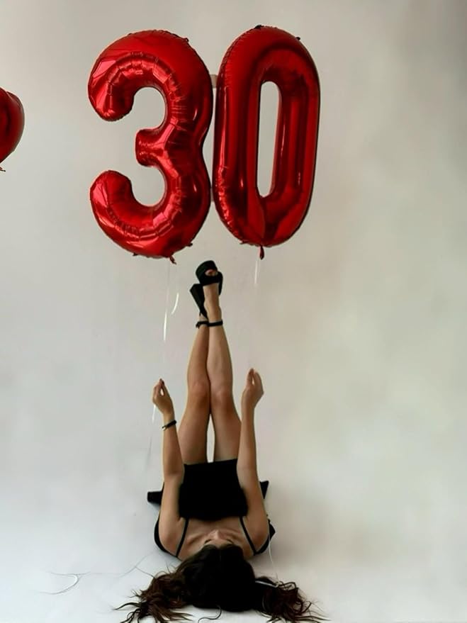 40 Inch Balloon Numbers, Red Balloons for Birthday Party Decoration, Foil Number 0 Ballon for 0, 10, 20, 100, 2026 Celebration, Birthday, Baby Shower, Anniversary Decor
