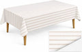 Party Dimensions Made in Italy Cloth-Like Disposable Tablecloth for Rectangle Tables, Premium Airlaid Linen-Feel Table Cover, Luxury Tablecloth for Parties, Events & Weddings, Elegant Striped Design