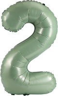 YPSelected 32 Inch Large Foil Helium Number Balloon Birthday Wedding Party 0-9 (Olive Green, 2)