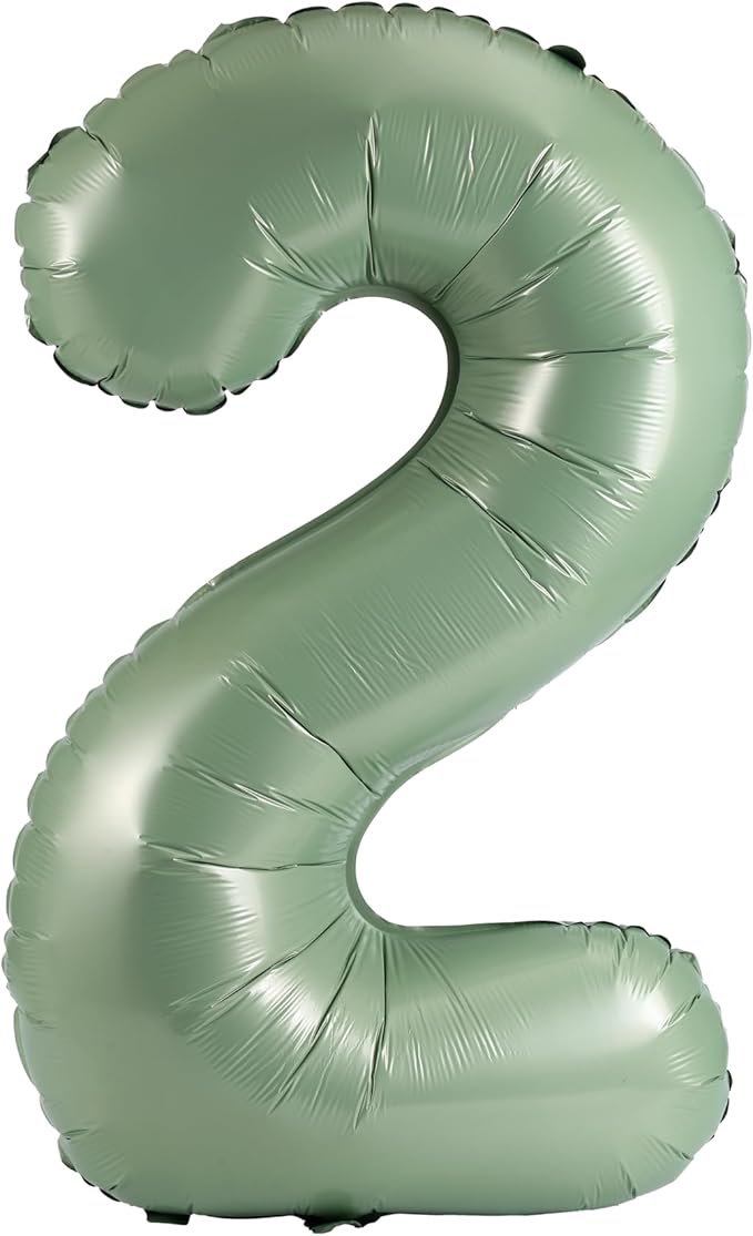 40 Inch Large Foil Helium Number Balloon Birthday Wedding Party 0-9 (Olive Green, 2)
