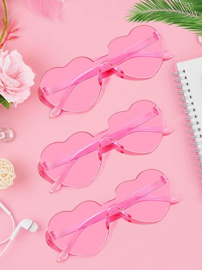 Heart Shaped Sunglasses for Women Colorful Glasses Fun Trendy Transparent Heart Sunglasses Party Favor