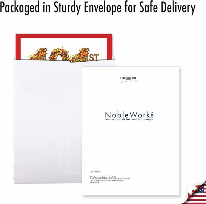 NobleWorks - Jumbo 101th Milestone Birthday Paper Card 8.5 x 11 Inch with Envelope (1 Pack) Oversize Jumbo Big Day 101 J2764MBG