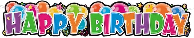 Happy Birthday Giant Jointed Banner - 4.5 ft - Premium Cardstock Banner - Perfect For All Ages