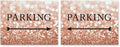 Andaz Press Wedding Party Directional Signs, Glitzy Rose Gold Glitter, 8.5x11-inch, Double-Sided, Parking with Big Arrow, 1-Pack, Bokeh Colored Party Supplies