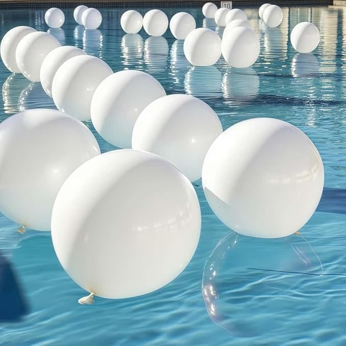 50 Pcs White Balloons Kit 18 24 36 Multi Sizes Giant Balloon, Use for Pool Party Birthdays, Weddings, Events Party Decoration Supplies