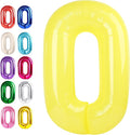 Yellow 40 Inch 0 Number Balloons, 0 Decorations for 10 20 30 40 50 60 70 80 90 100 Birthday, 2026 Yellow Foil Giant Birthday Graduations Anniversary Party Balloon