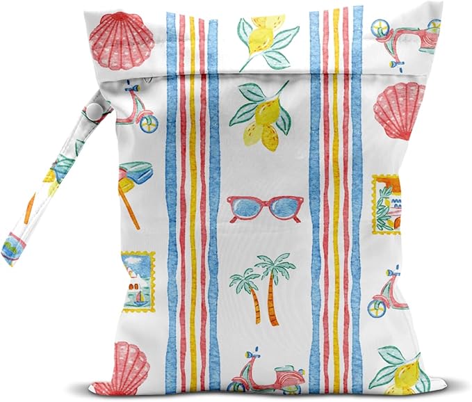 Beach Essentials, Wet Bag for Swimsuit Dirty Clothes Yoga Gym Diaper, Wet Dry Bag, Beach Vacation Essential for Travel Poor Bathing Summer Italian