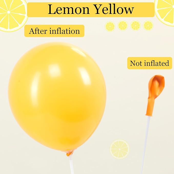 Yellow lemon Balloon Garland Arch kit with Sun lemon mylar Balloons for Summer birthday main squeeze Bridal Shower Sweet Baby shower Lemonade Party Decorations lemonade stand supplies (Yellow)