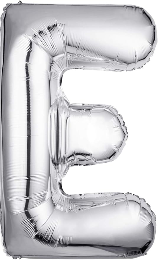 Letter Balloons 40 Inch, Single Silver Letter E Balloons Aluminum Hanging Foil Film Balloon for Baby Shower, Wedding Anniversary, Graduation, Birthday Party Decoration