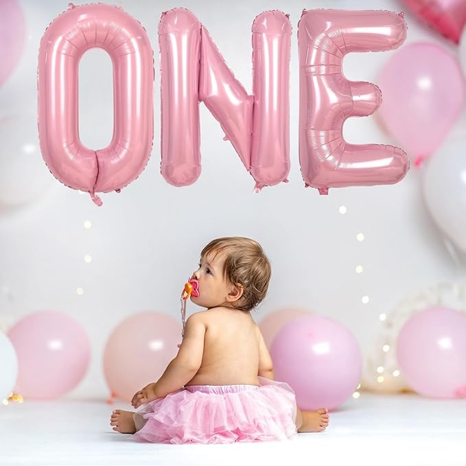 Pink Letter I Balloons - 40 Inch Mylar Helium Large Pink I Balloons for Birthday Party & Anniversary Decorations