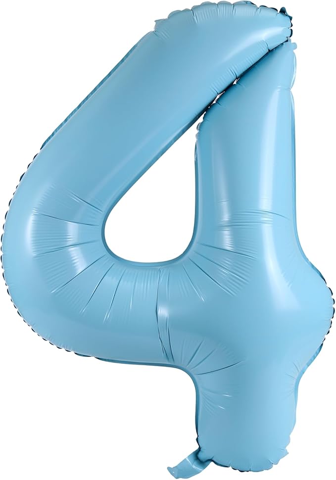 40 Inch Large Foil Helium Number Balloon Birthday Wedding Party 0-9 (Baby Blue, 4)