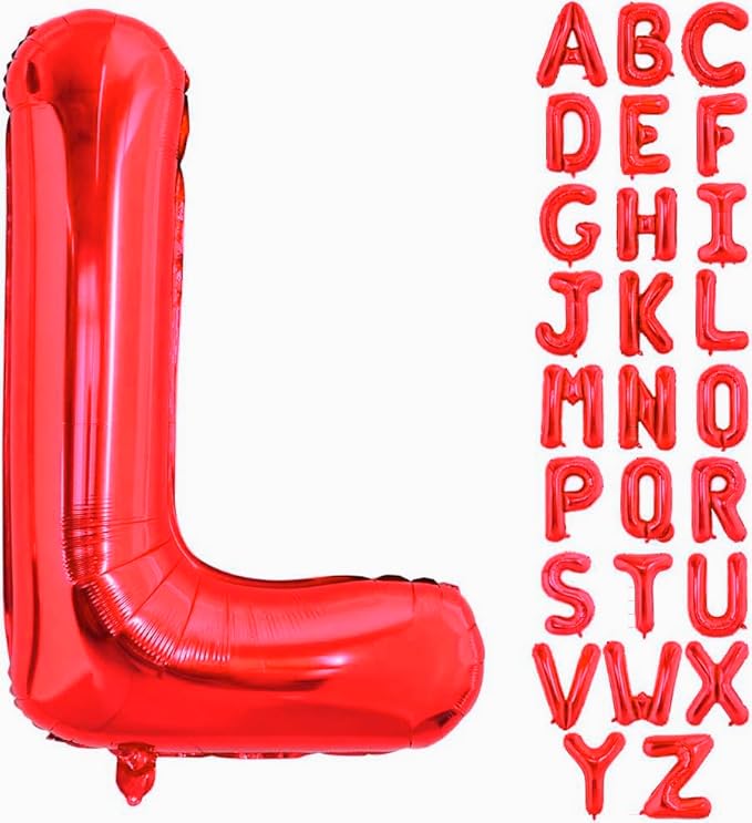 40 Inch Large Red Letter L Balloons Alphabet L Letter Balloons Foil Mylar Big Letter Balloons for Birthday Party Anniversary New Year Graduation Wedding Decorations