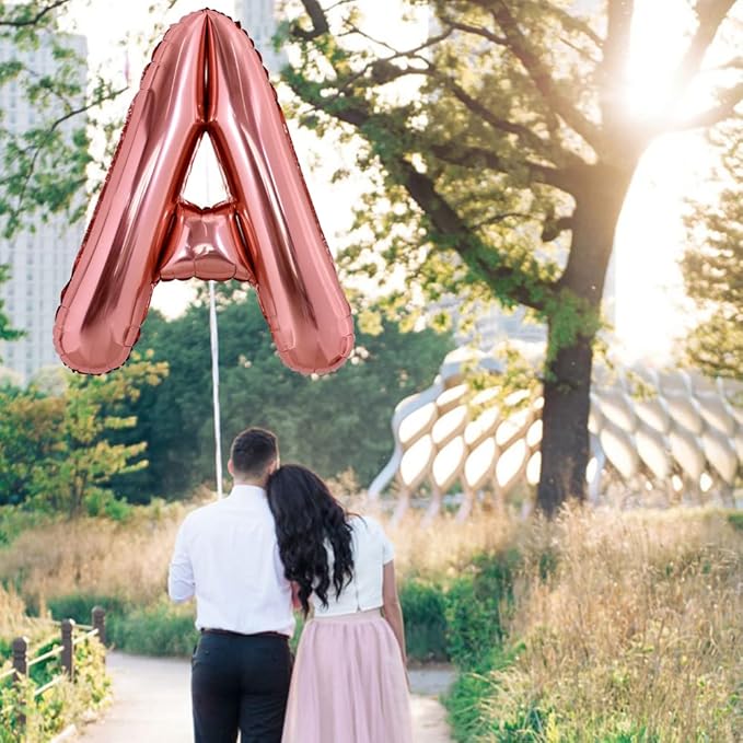 TONIFUL 40 Inch Large Rose Gold Letter A Balloons Giant Alphabet Letter Balloons,Foil Mylar Big Balloons for Birthday Party Anniversary Supplies Decorations