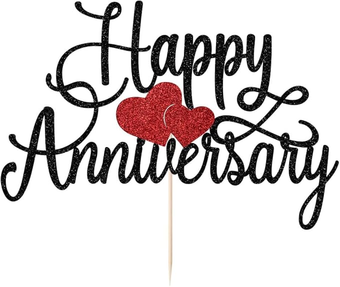 Kaoenla Happy Anniversary Cake Topper - Company Anniversary,Wedding Wedding Anniversary,Birthday Party Selected Decoration Supplies