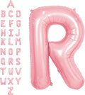 SUWEN 40 Inch Pink Large R Letter Balloons Big Foil Helium Letter Balloons A-Z Jumbo Mylar Happy Birthday Party Decorations for Girl Anniversary Party Supplies