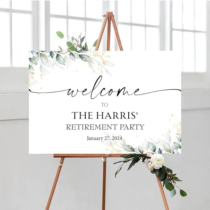 Personalized Retirement Yard Sign, Personalized Lawn Decoration for Happy Retirement Celebration, Outdoor Welcome Board for Party Entrance, Event Decor for Coworker Farewell Party, 12x18 Inch #14