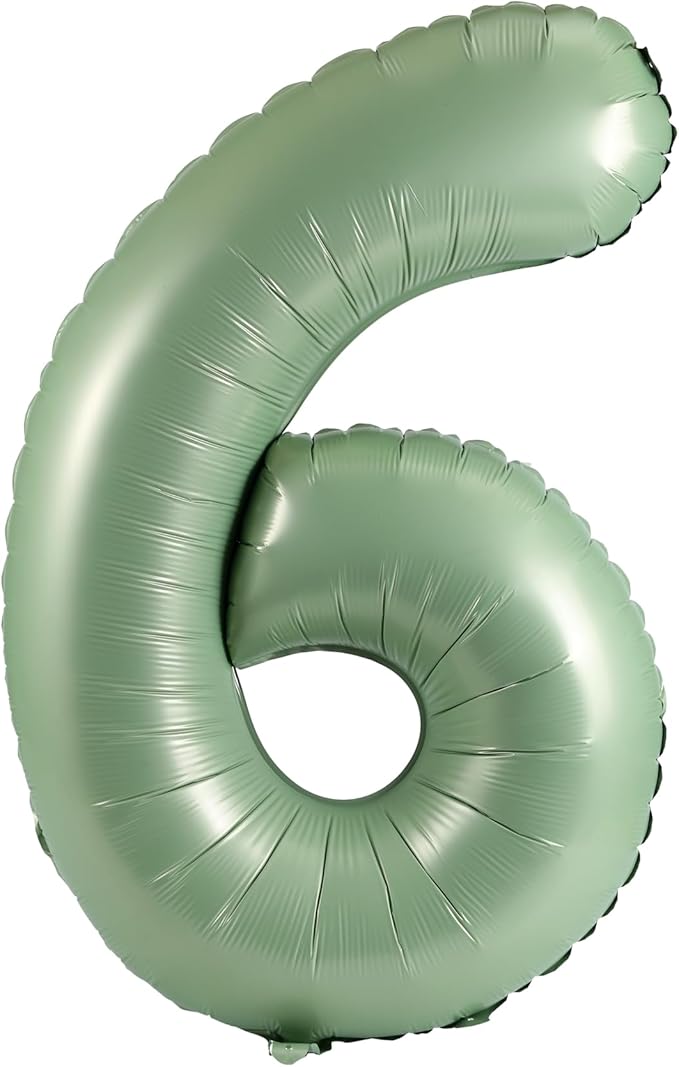 40 Inch Large Foil Helium Number Balloon Birthday Wedding Party 0-9 (Olive Green, 6)