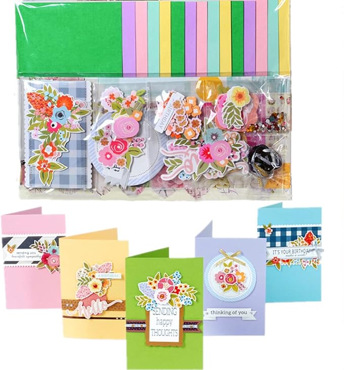 Gigicloud Diy Greeting Card Kits, Paper Greeting Card Set Handmade Diy Making Material Set For Birthday Invitation, Thanksgiving Christmas Holiday Baby Shower 15 Cards + 15 Envelopes