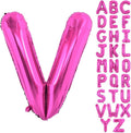 40 Inch Large Hot Pink Letter V Balloons Alphabet V Letter Balloons Foil Mylar Letter A Balloons for Birthday Party Anniversary New Year Graduation Wedding