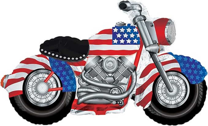 Patriotic Motorcycle 45" Foil Party Balloon