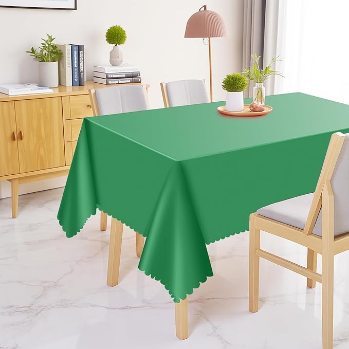 6 Pack St Patrick's Day Tablecloth, 54 x 108 Inch Plastic Green Tablecloths Disposable Green Table Cloth for Rectangle St Patricks Day Decorations, Waterproof Table Cover for Wedding Anniversary Party