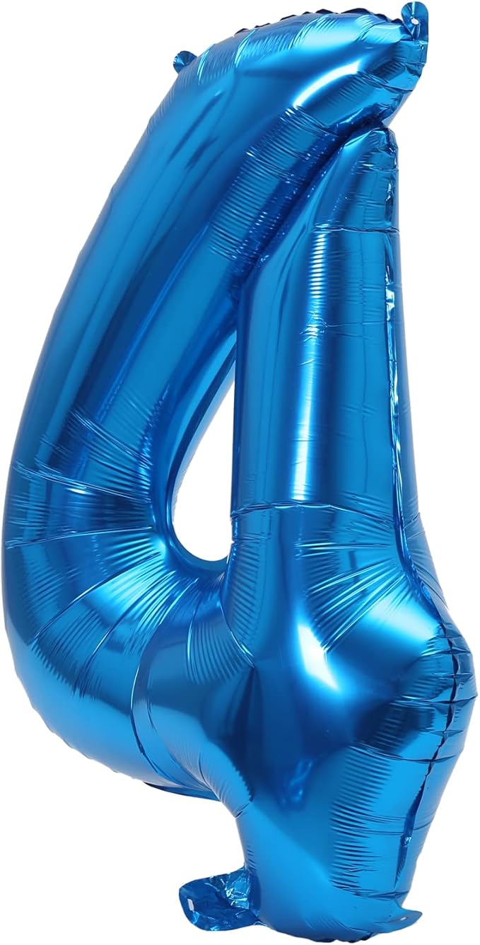 YPSelected 32 Inch Large Foil Helium Number Balloon Birthday Wedding Party 0-9 (Blue, 4)