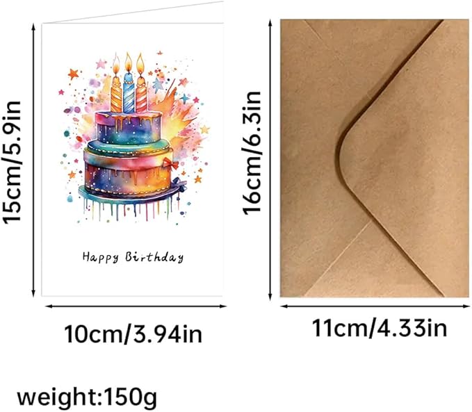Birthday Cards Pack of 12,Bulk for Women Men Kids Assorted Birthday Greeting Cards for Kids Assortment, 12 Card with Envelopes (Cartoon balloon)