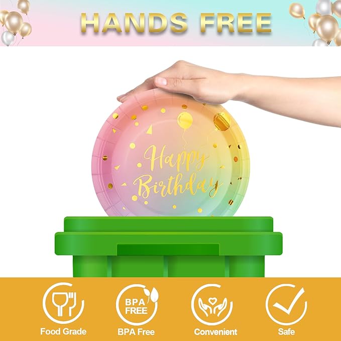 175PCS Pastel Birthday Decorations,Birthday Plates and Napkins Party Supplies,Disposable Rainbow Birthday Plates,Pastel Paper Plates for Girl Women Birthday Party Decorations,Serves 25 Guests