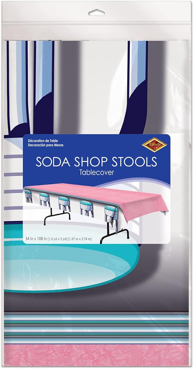 Soda Shop Stools Tablecover