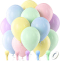 Bezente Pastel Balloons Latex Party Balloons, 100 Pack 12 inch Round Helium Multicolor Macaron Balloons for Easter Birthday Rainbow Party Bridal Shower Wedding Decorations
