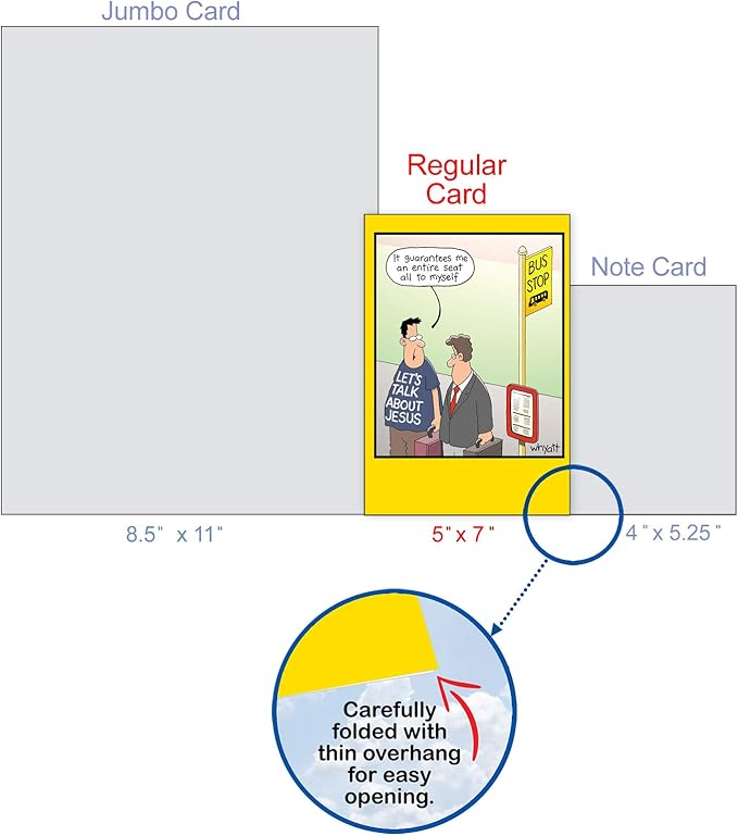 NobleWorks - 1 Hilarious Greeting Card for Birthday - Funny Birthday Cartoon, Comic Notecard - Bus Stop 8353