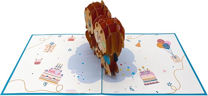 Pop up Cute Bears Card - 3D Greeting happy birthday card for her | 6×6 Gift Card - Perfect Keepsake pop up birthday cards Gift For Birthday, Anniversary, Thank You, All Occasions