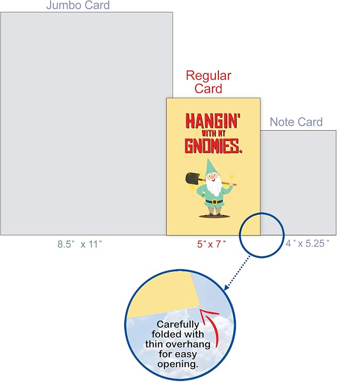 The Best Card Company Funny Birthday Greeting Card From Us w/ 5 x 7 Envelope for Men and Women (1 Card) Friendly Garden Gnomes C6441CBDG-US
